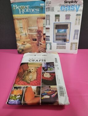 Bundle Sewing Patterns Window Coverings Pet Accessories Pillows Etc (0854)